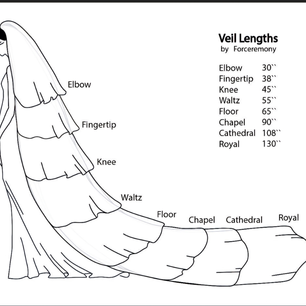 Off-White / Ivory Bridal Veil with 3D Floral Edge - Picture 5 of 5